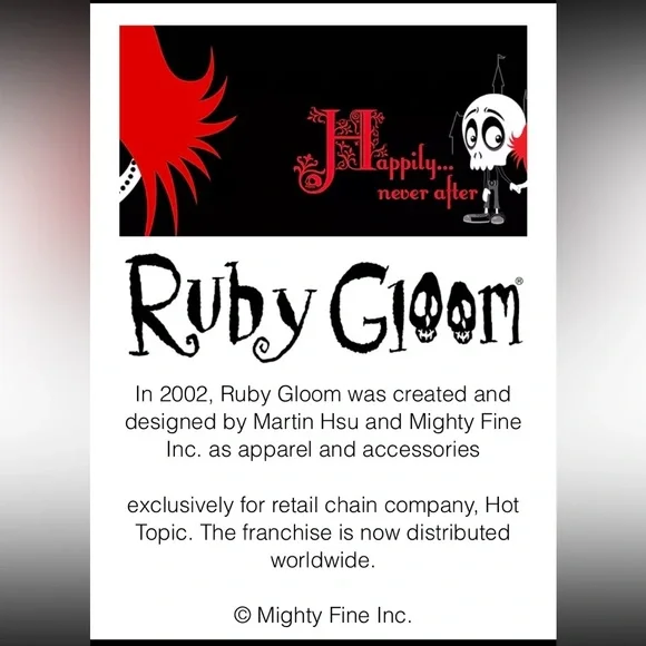 SALE NIB 2004 RARE & SIGNED Ruby Gloom Mighty Fine brand collectible set - Picture 7 of 7